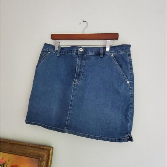 Gloria Vanderbilt Blue Mini Skirt Skort Casual Size 16 - Picture 2 of 8